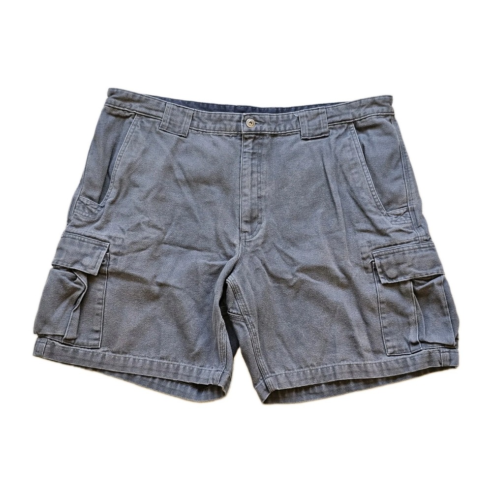 Duluth Trading Co Mens Cargo Shorts Size 42 Gray Cotton Canvas Workwear